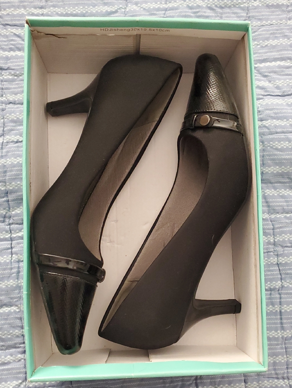 Marbella Black Pointed Toe Mid-Heel Pumps Size 11. New!